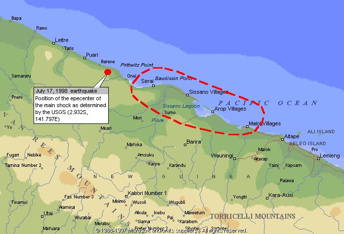 a map of papua new guinea. 1998 Papua New Guinea