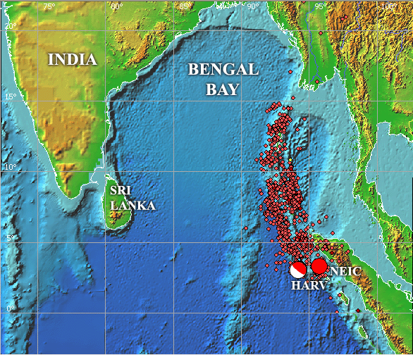 Location map of the Decamber 26, 2004 Sumatra earthquake and tsunami.